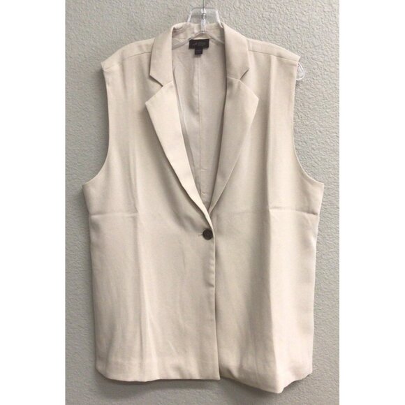 J.Jill Jackets & Blazers - J.Jill Women’s Wearever Easy-Care Blazer Vest Beige Size Large Petite